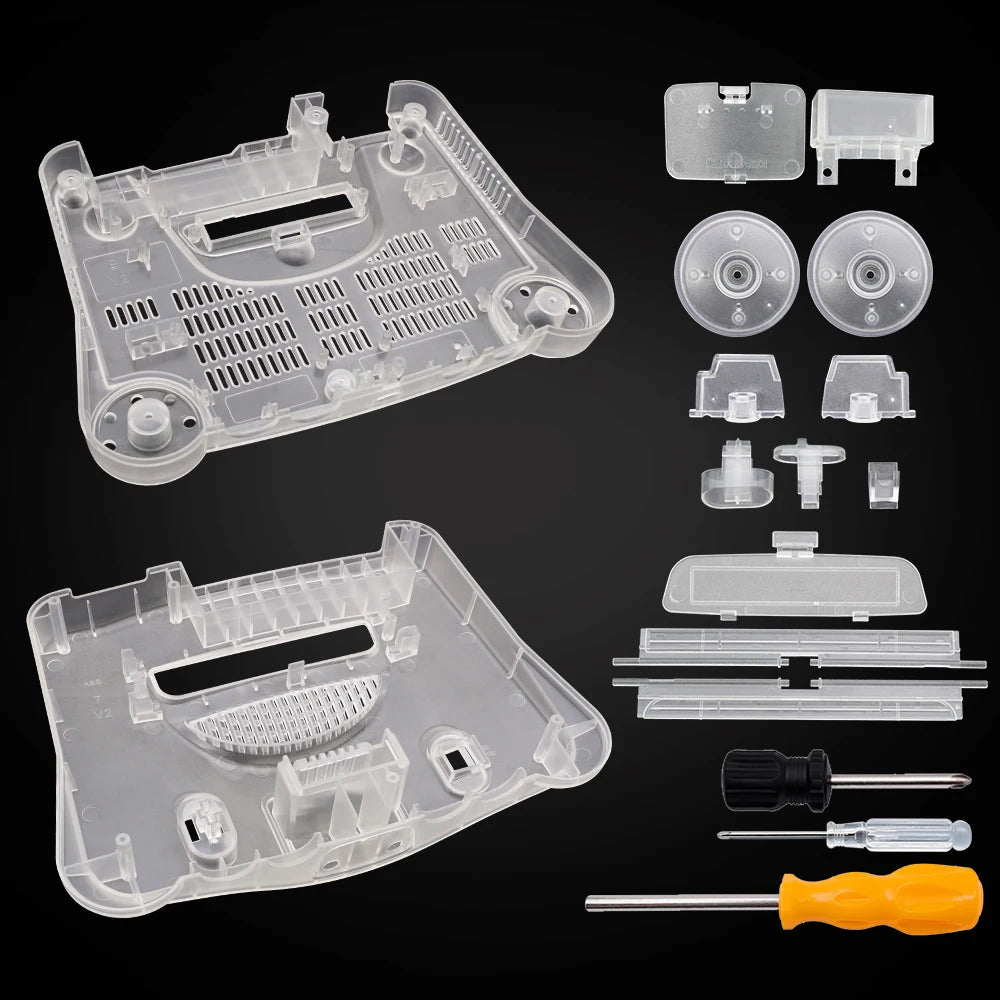 Plastic Shell for N64 Console, Translucent Case for Nintendo 64 Housing, Transparent Game Box Shell
