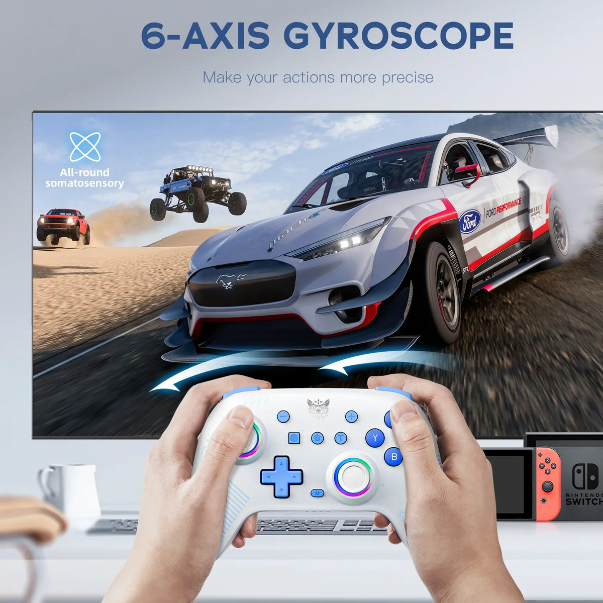 ONIKUMA C1 Wireless Gaming Controller with Hall Joystick, RGB