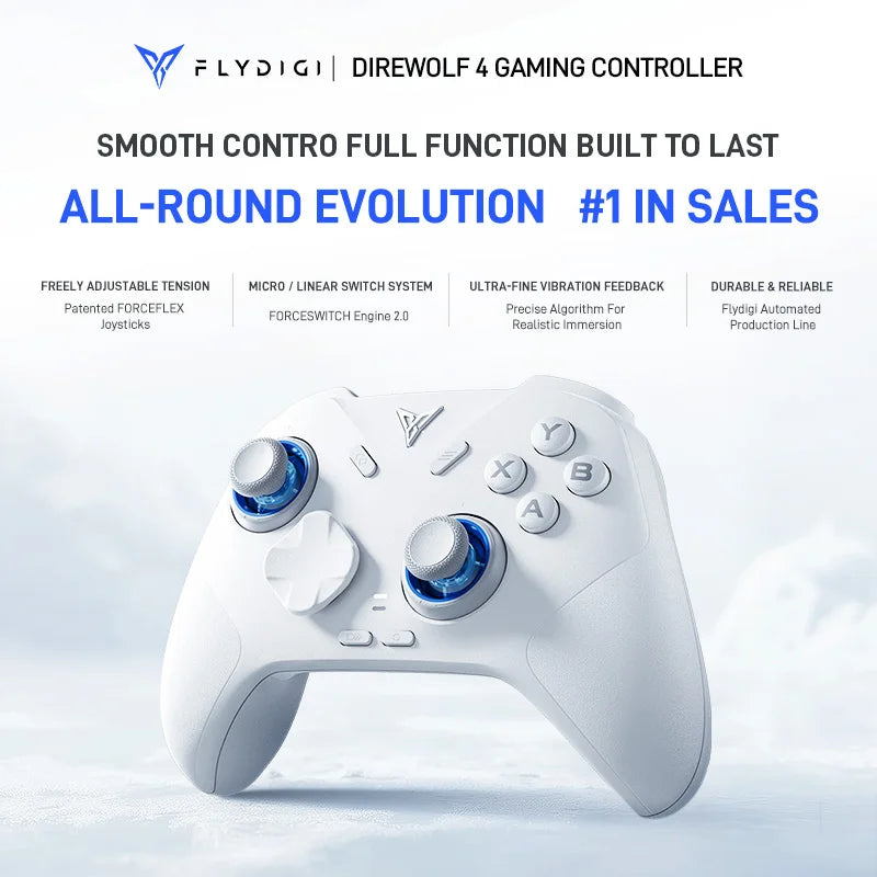 Flydigi Direwolf 4 Gamepad, Hall Effect 1000Hz Wired/Wireless