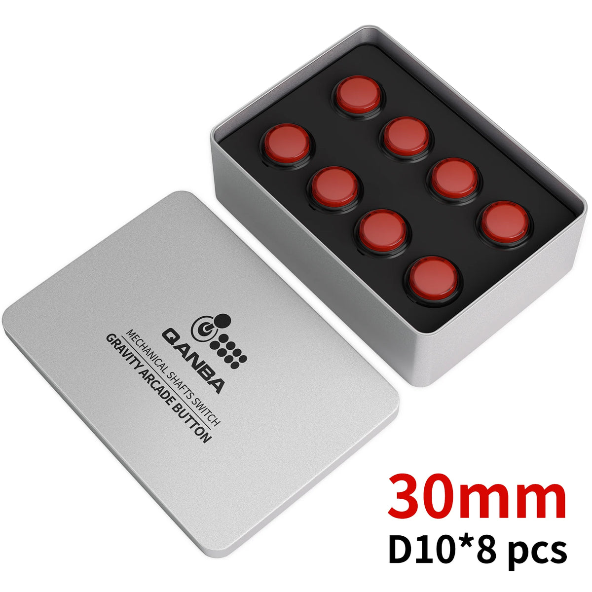 QANBA Gravity KS Arcade Buttons Mechanical Shafts Silent Pushbutton 30mm 24mm Snap-In Arcade Sticks DIY Parts (Boxed）