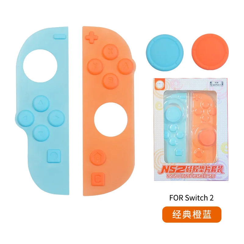 Silicone Gasket Set Compatible with Switch 2, Soft Button Pad Controller Grip Kit, Anti-Slip Joystick Cover for Controller
