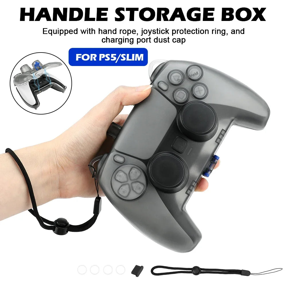 Clear Dustproof Storage Case for PS5 Controller, Magnetic
