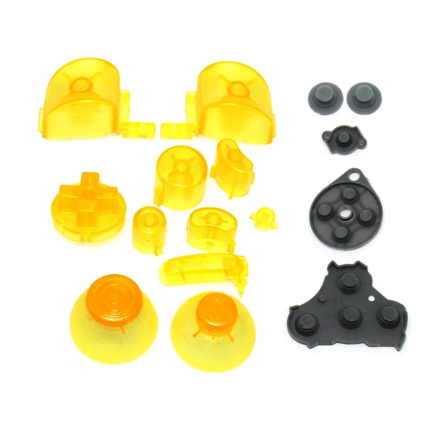 YuXi For GameCube ABXY L R Z D-Pad Button Kit Thumbstick Cap & Conductive Rubber Replacement for NGC Controller