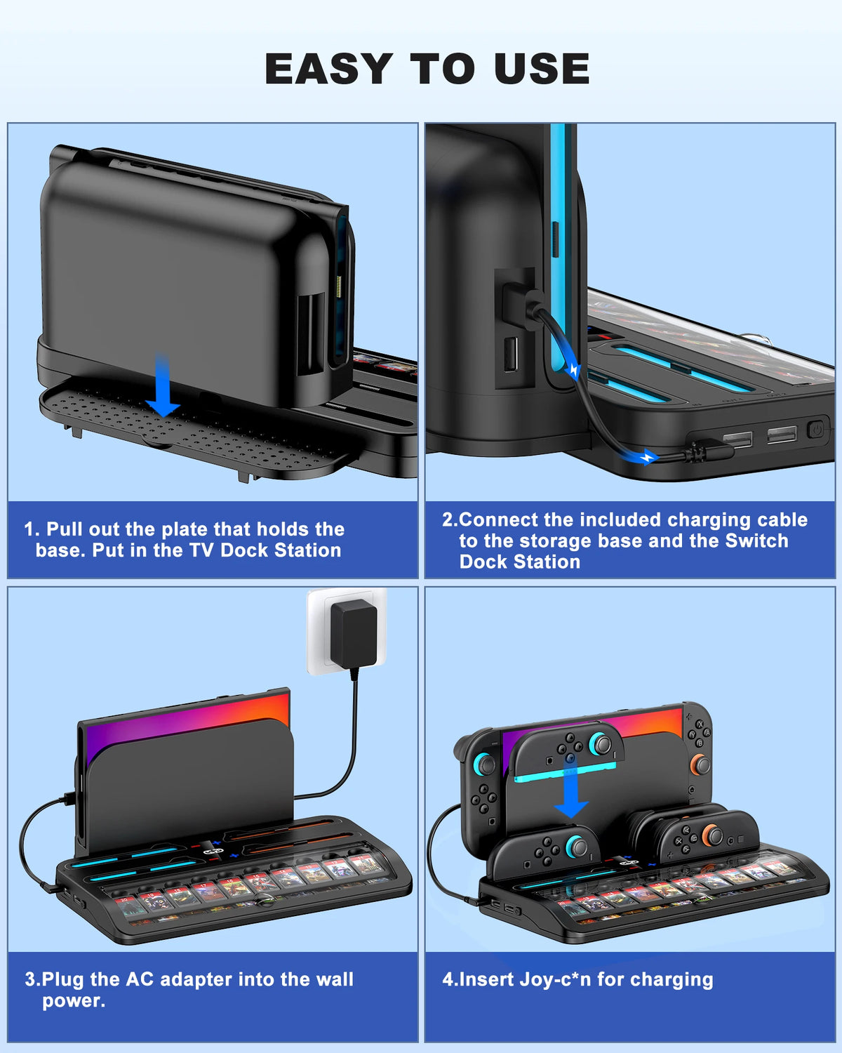 BEBONCOOL Dock for Nintendo Switch 2 with 20 Game Card Slots