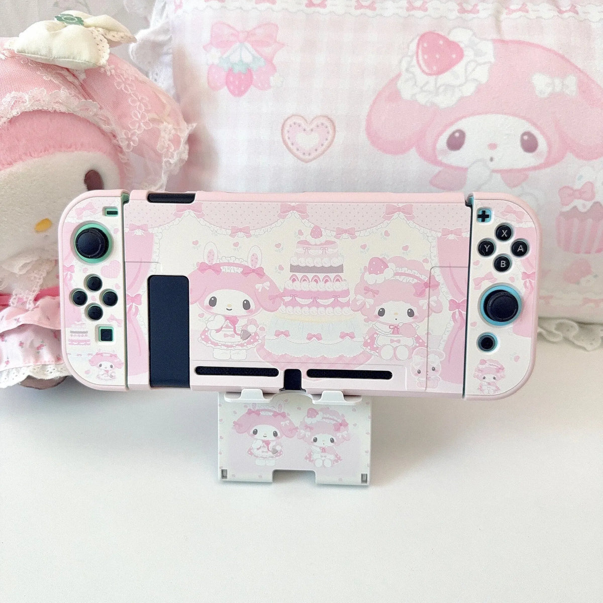 Cartoon Switch Pink Protective Case for Nintendo Switch 2/OLED/Lite Consoles Joy-Con Cases Dock Case Console Stand Accessories
