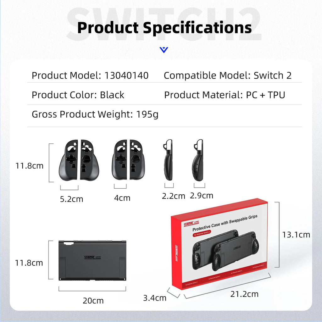 1set Protector Case for Switch 2 Grip Shell for Switch 2 Game Console  Accessories PC TPU Case for Nintendo Switch 2 Controller