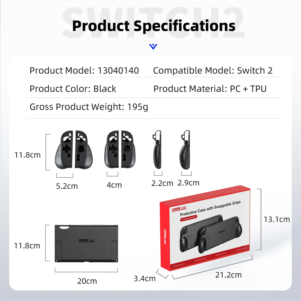 1set Protector Case for Switch 2 Grip Shell for Switch 2 Game Console  Accessories PC TPU Case for Nintendo Switch 2 Controller