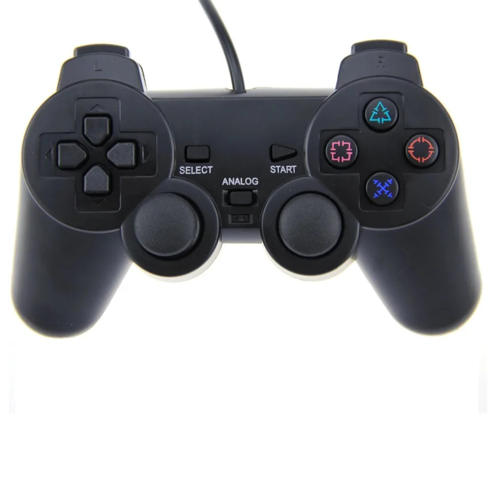 Black Wired Gamepad Controller for PlayStation 2 Joypad