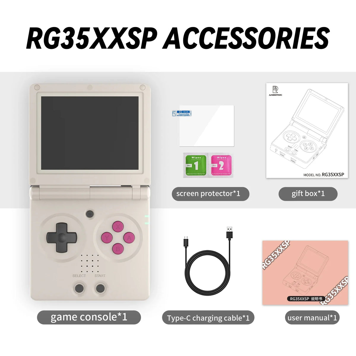 ANBERNIC RG35XXSP Flip Retro Handheld, 3.5 Inch IPS, 64G 5K Games