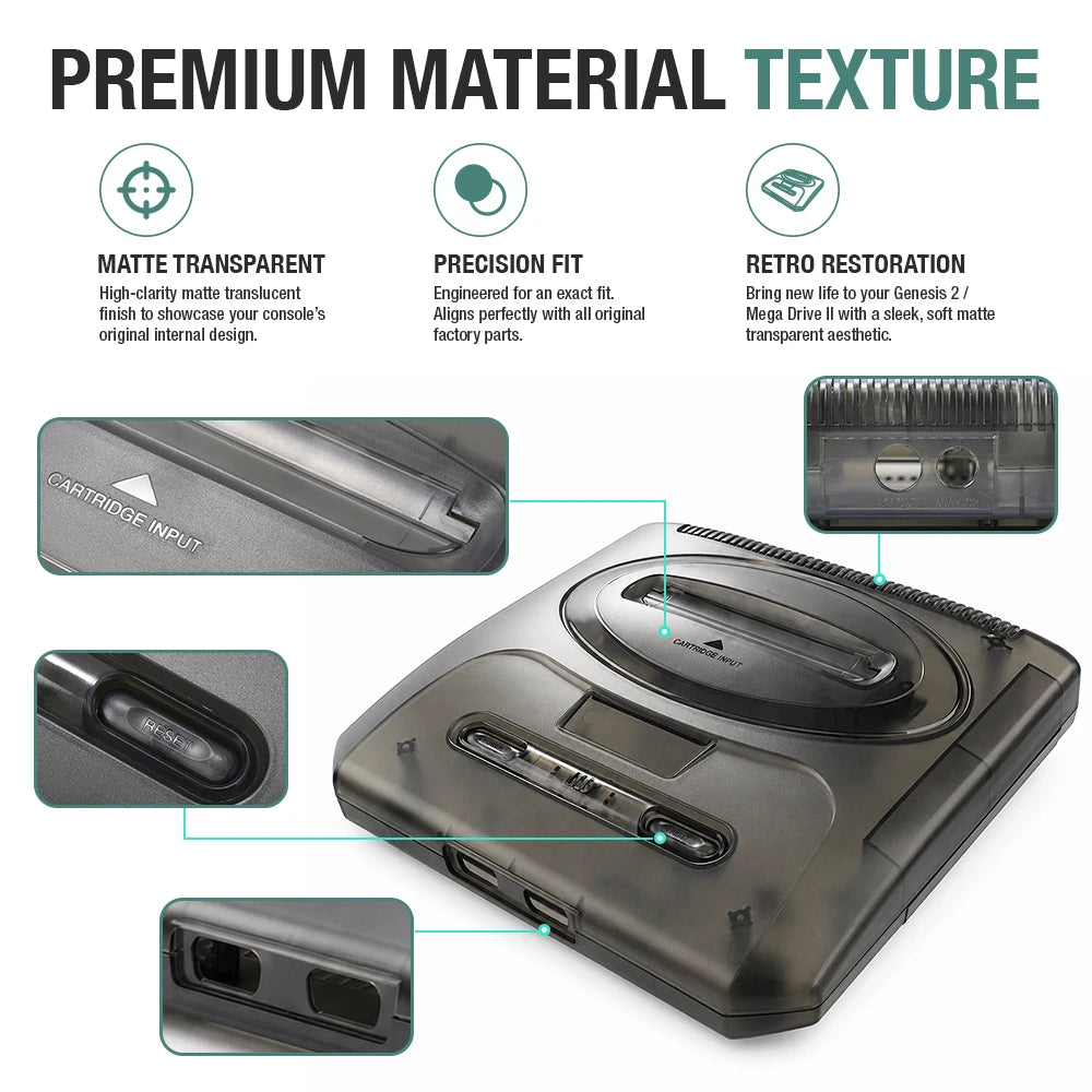LinkRetro Mega Drive II / Genesis 2 Transparent Shell