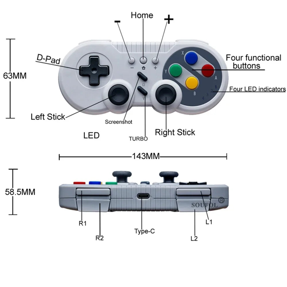 1/2PCS New Retro Wireless Game Console Mini Video Console with Game Player Wireless Game Controller for Switch 2 & Windows PC