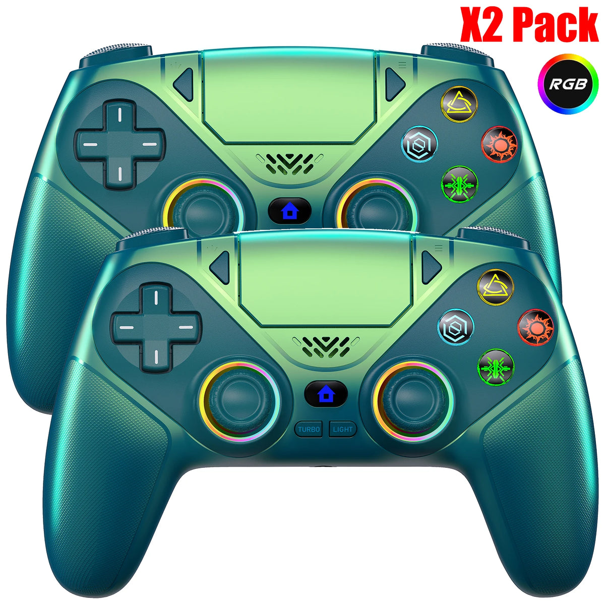 Controller For Playstation 5 PS5/PS5 Pro/Slim/PC,RGB Wireless BT Game Joystick Hall Effect 6 Axis Gyro Dual Shock Turbo Gamepads