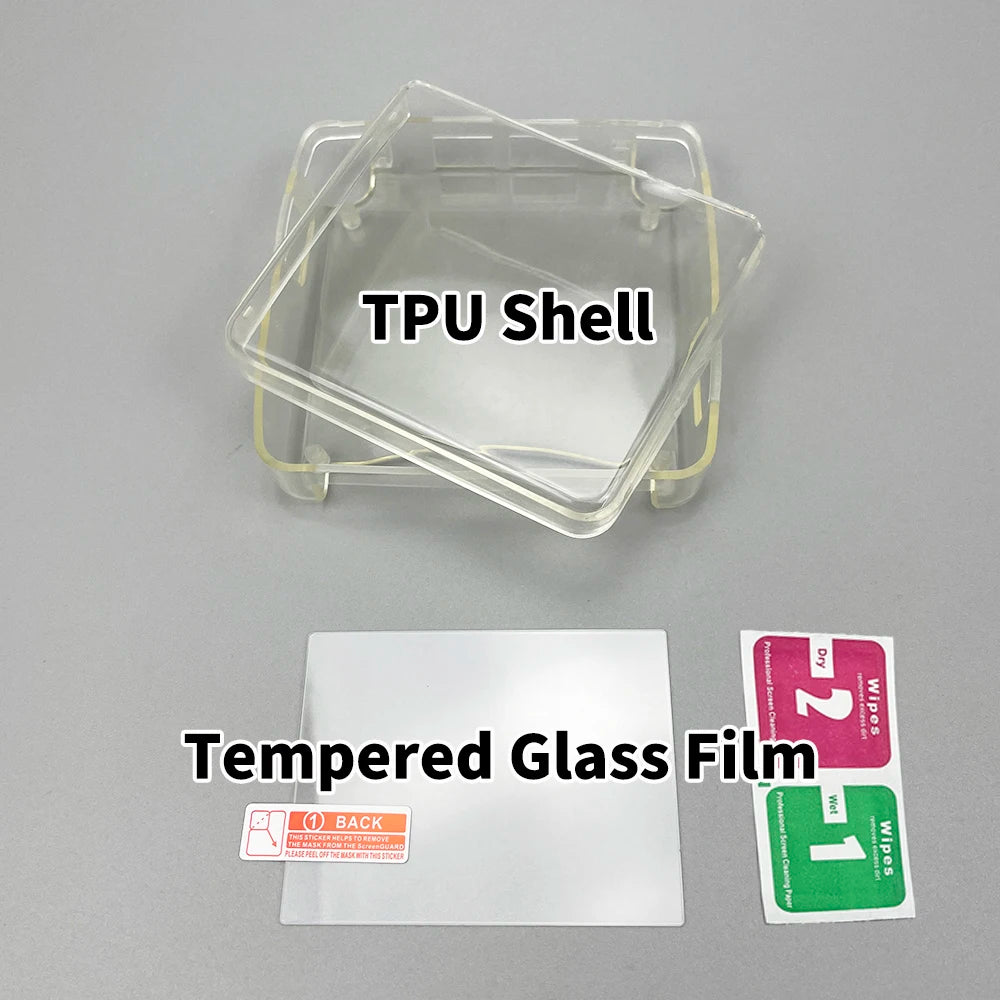 Clear Protective Cover Case Hard Shell Housing For GBA SP Game Console Crystal Cover Case TPU Shell Screen Protector Film