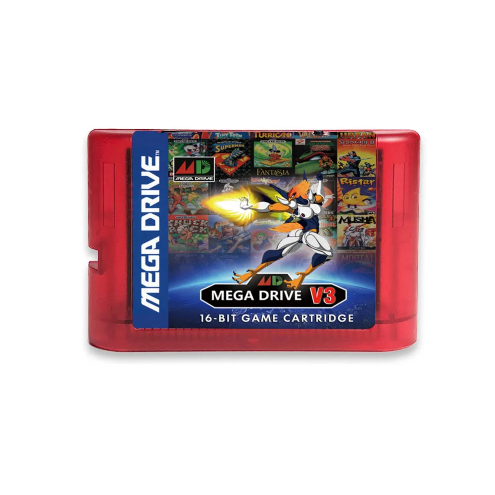 MegaDrive Genesis 3000 in 1 MD V3 Pro Game Cartridge, 8GB TF Card