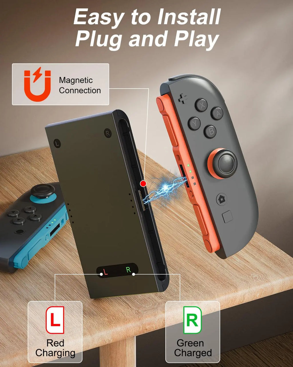 AOLION Nintendo Switch 2 Joy-Con Charging Grip Handles
