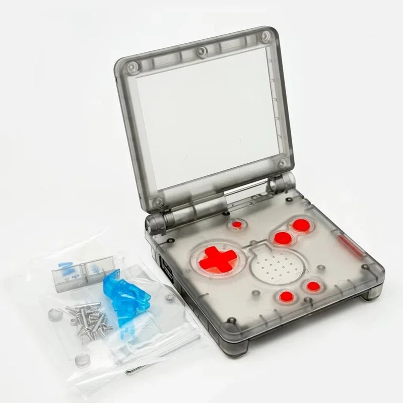 GBA SP Transparent Replacement Shell with Buttons, Full Housing