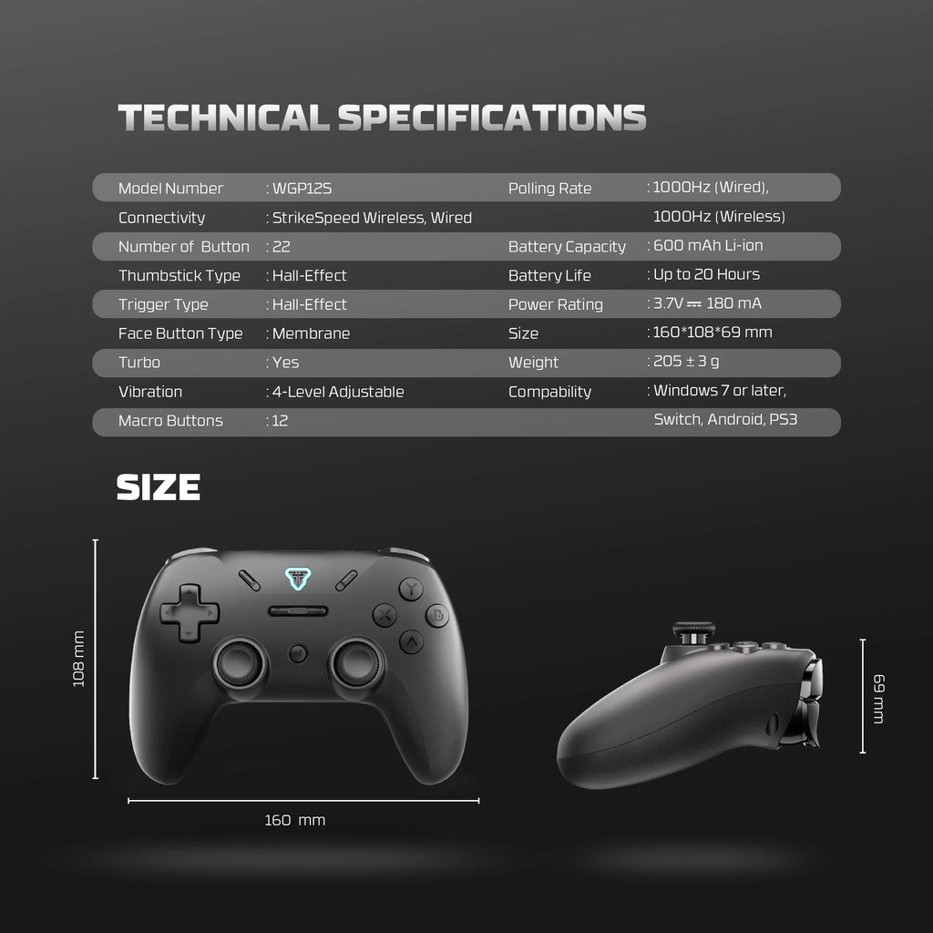 FANTECH REVOLVER III WGP12S Wireless Gamepad, Hall Triggers, PS4