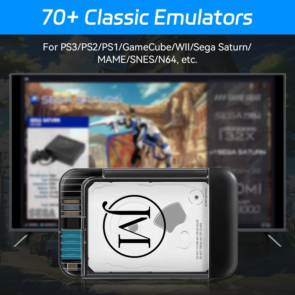 Retro Game HDD for PC, Up to 110000 Games, PS2/PS3/PSP Emulators