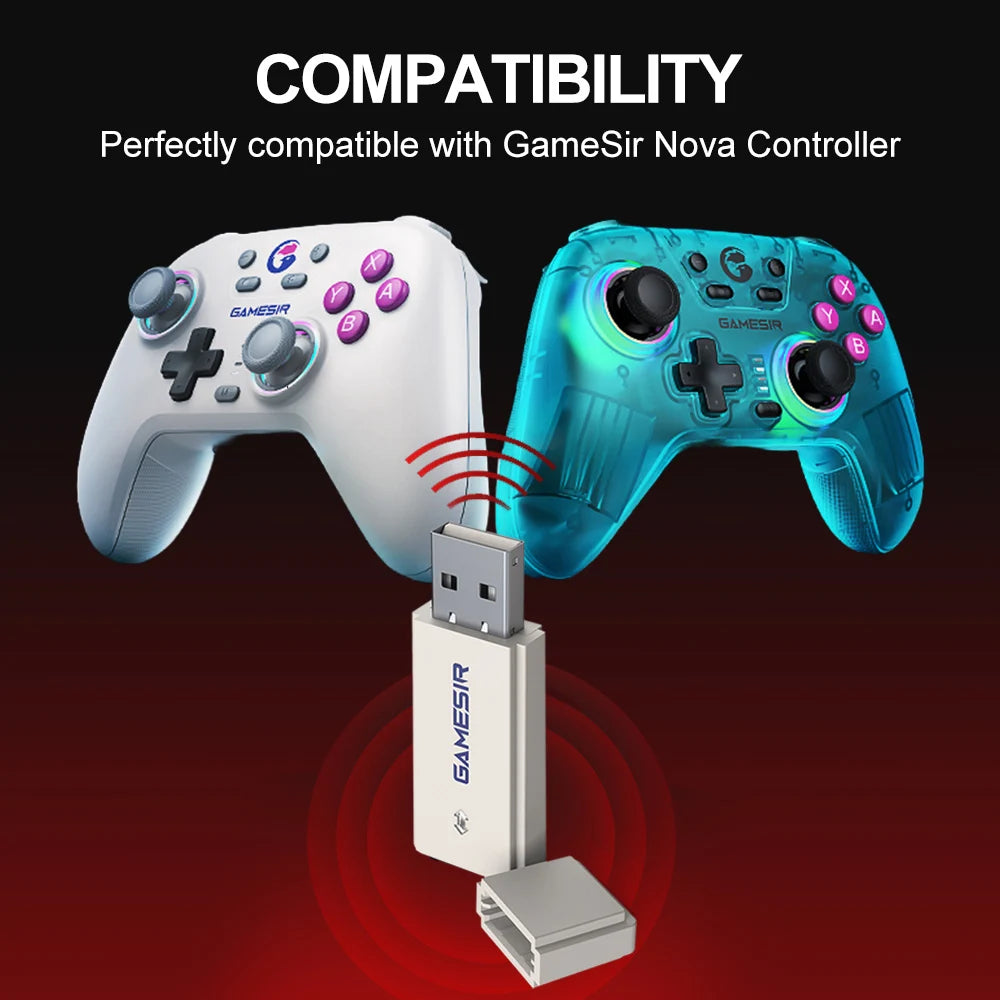 GameSir Controller Adapter for Nova 2.4g Wireless Receiver Gamepad Accessories PC Connection Plug and Play Stable Signal Design