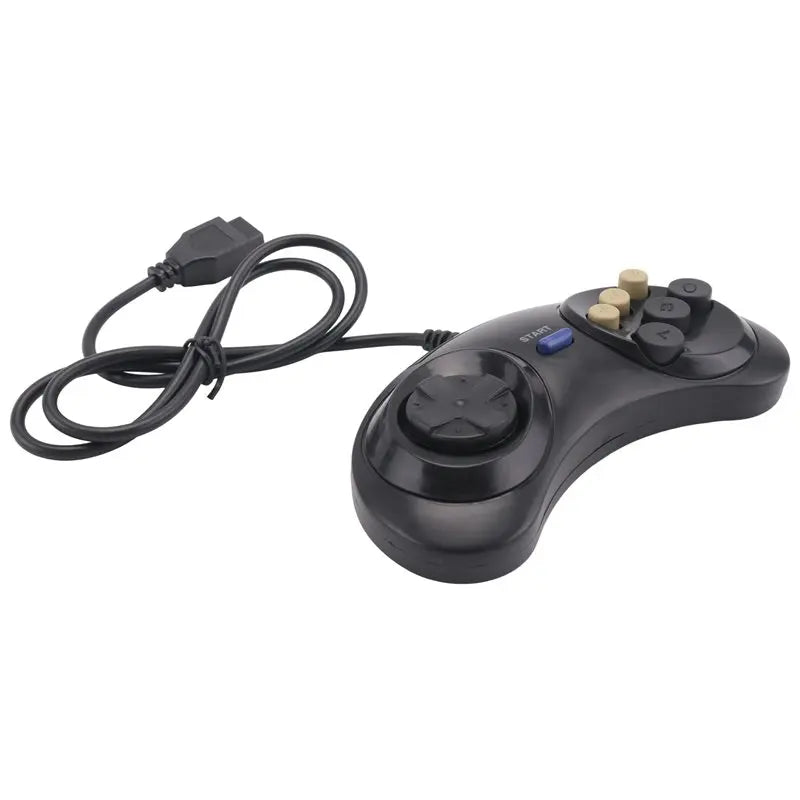 ABZW Classic Retro 6 Buttons Wired Handle Game Controller Gamepad Joystick Joypad For Sega Md2 Pc Mac Mega Drive Gaming Accessor