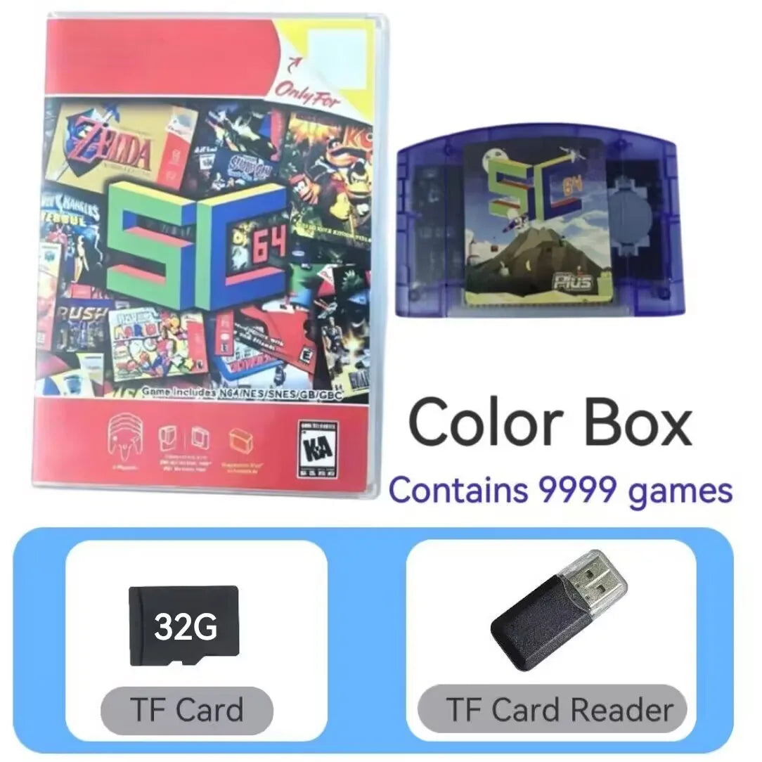 N64 flashcart SummerCart64 game cartridge N64 US/JP/EU universal SC64 Flashcart 9999 games, compatible with 16G/32G memory