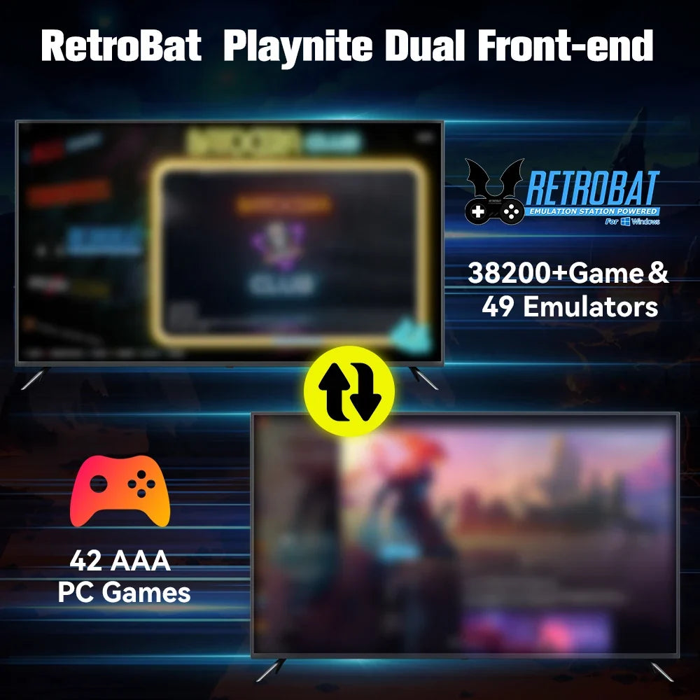 500GB Retrobat Playnite HDD for PC, 38293 Games, PS2/PS3 Emulators