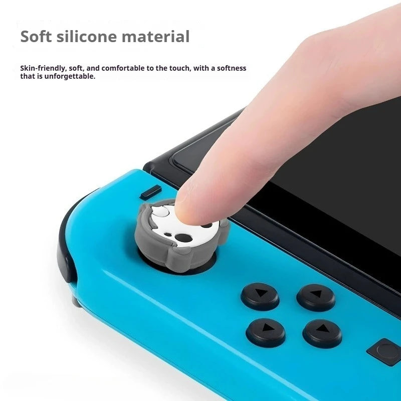 2pcs Cartoon Silicone Analog Thumb Grip Caps Compatible with Nintendo Switch OLED/Switch Lite/Switch Joystick Protective Cover