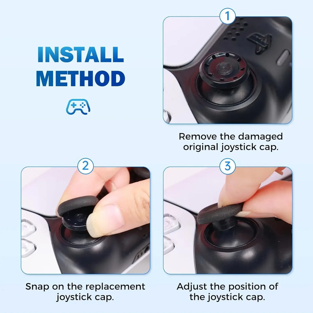1-20Pair Joystick Replacement Grip Caps Anti-Slip Thumbstick Analog Stick Caps for PS5/PS4/Xbox 360 Series/8BitDo Controller