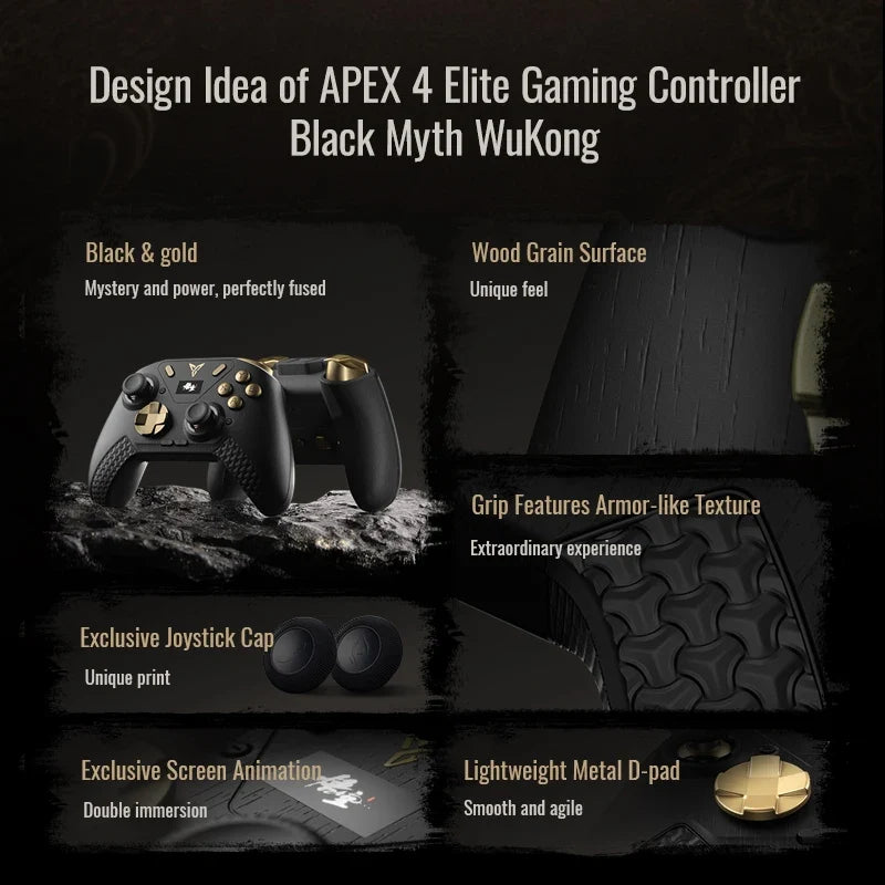 Flydigi APEX 4 Black Myth Wukong Edition Wireless Controller, 2000Hz Force Feedback, Switch PC