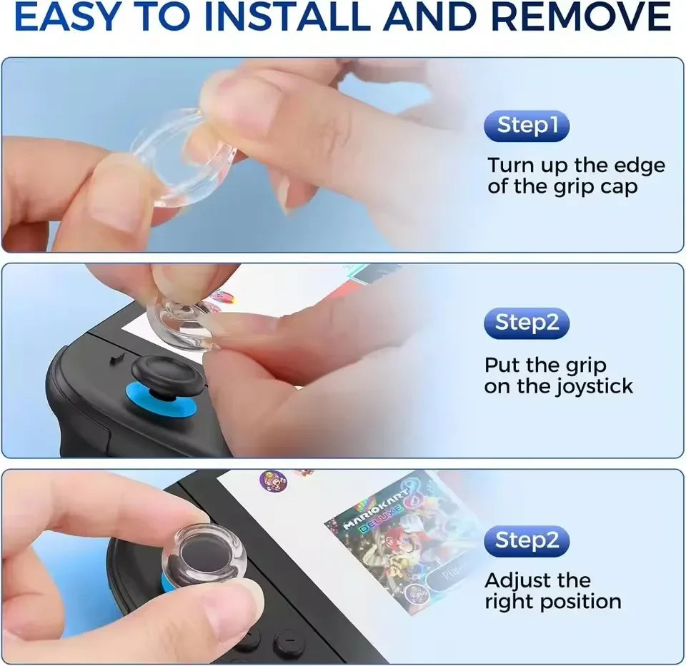 Nintendo Switch 2 Silicone Thumb Grip Caps, Transparent