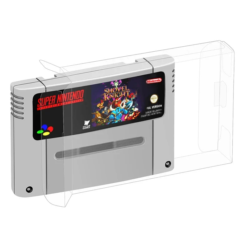 30pcs Game Clear Card Cartridge Protector Box Sleeve Case for Super SNES PAL Games Display Case