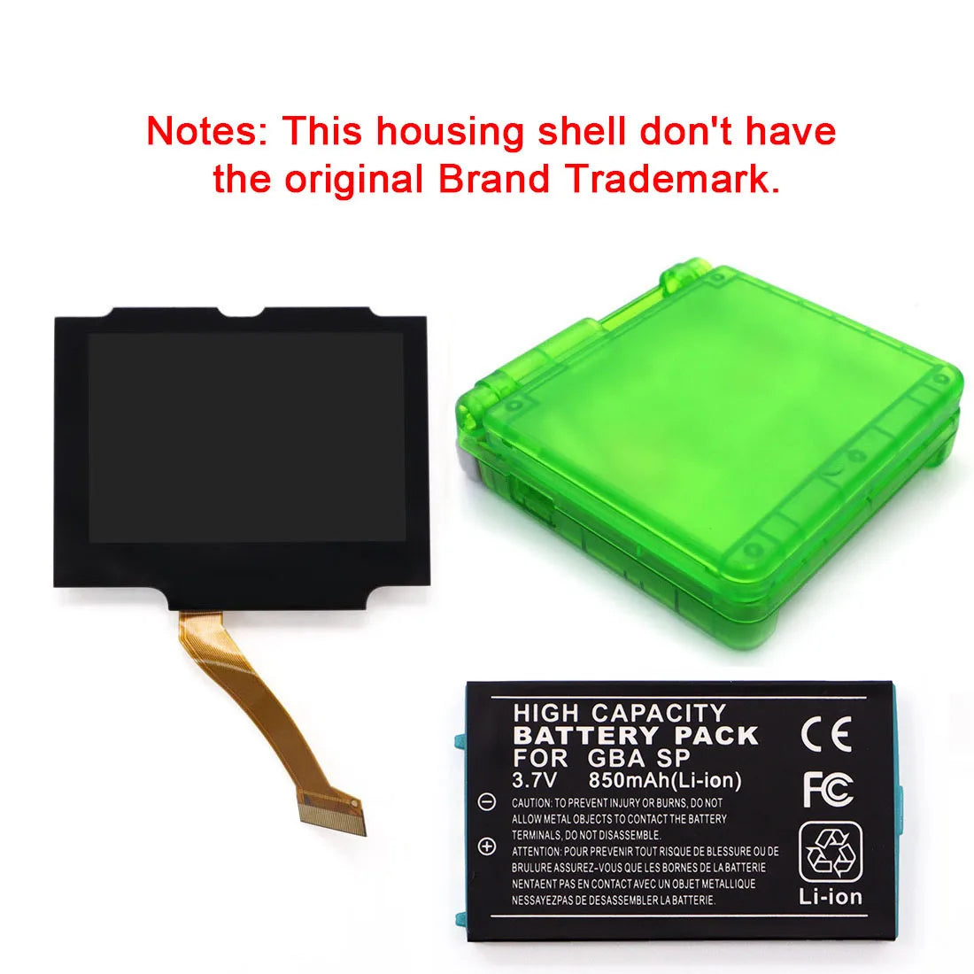 GBA SP V5 3.0 Inch IPS Screen Kit with 3.7V Rechargeable Pack