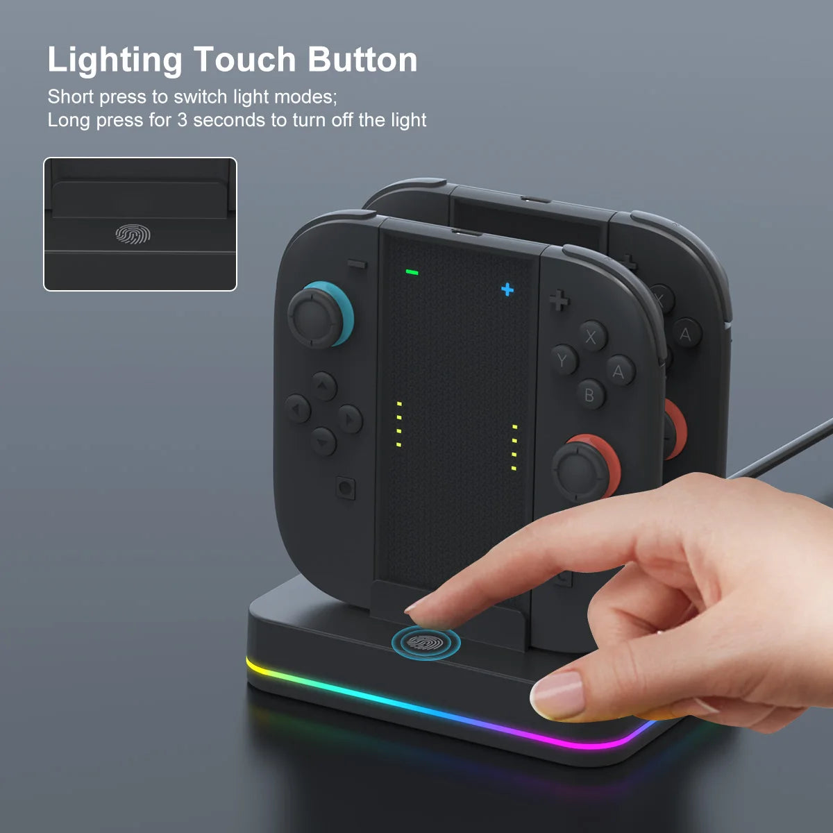 REMANK Nintendo Switch 2 Joy-Con Charging Dock, 4-in-1 RGB