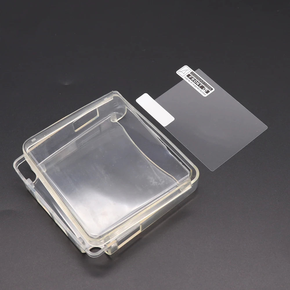 Clear Protective Cover Case Shell Housing For GBA SP Game Console Crystal Cover Case TPU Shell  Screen Protector Film