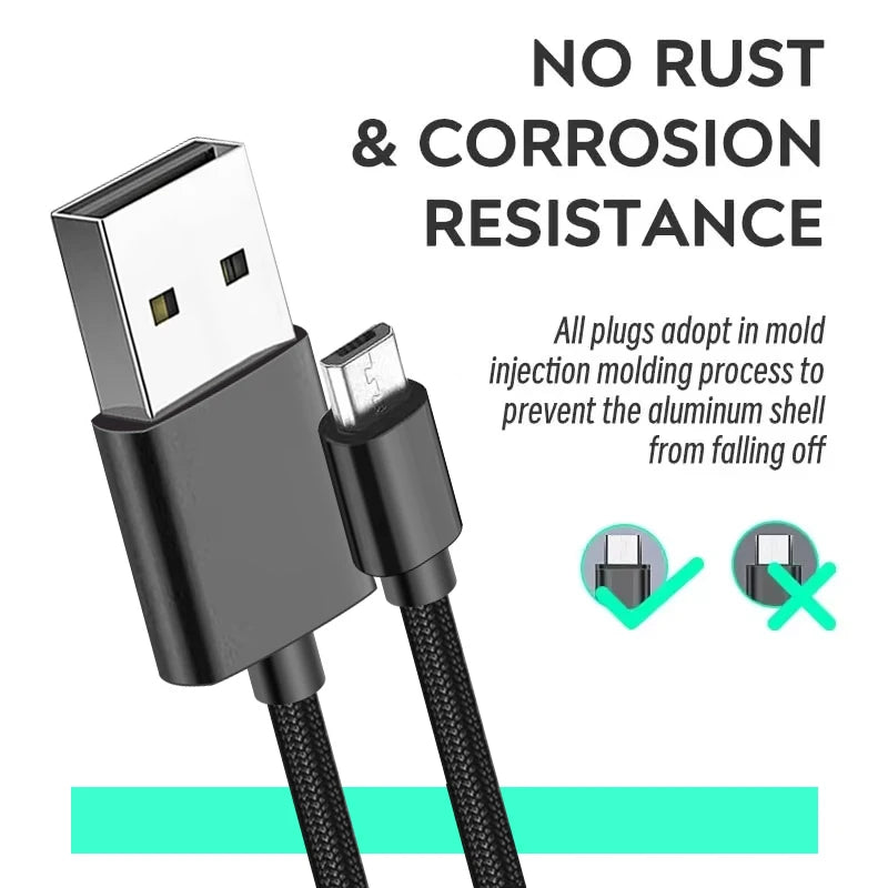 Data Frog PS4 Controller Charging Cable, 1M/2M/3M Nylon USB