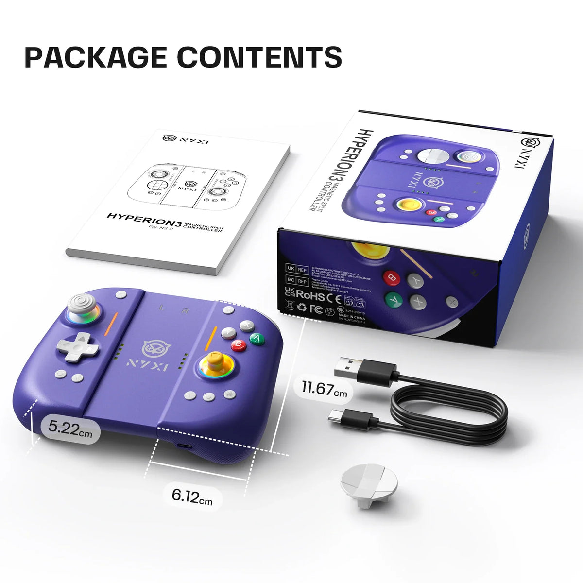 NYXI Hyperion 3 Wireless Joypad for Switch 2, Hall Joystick Magnetic Controller