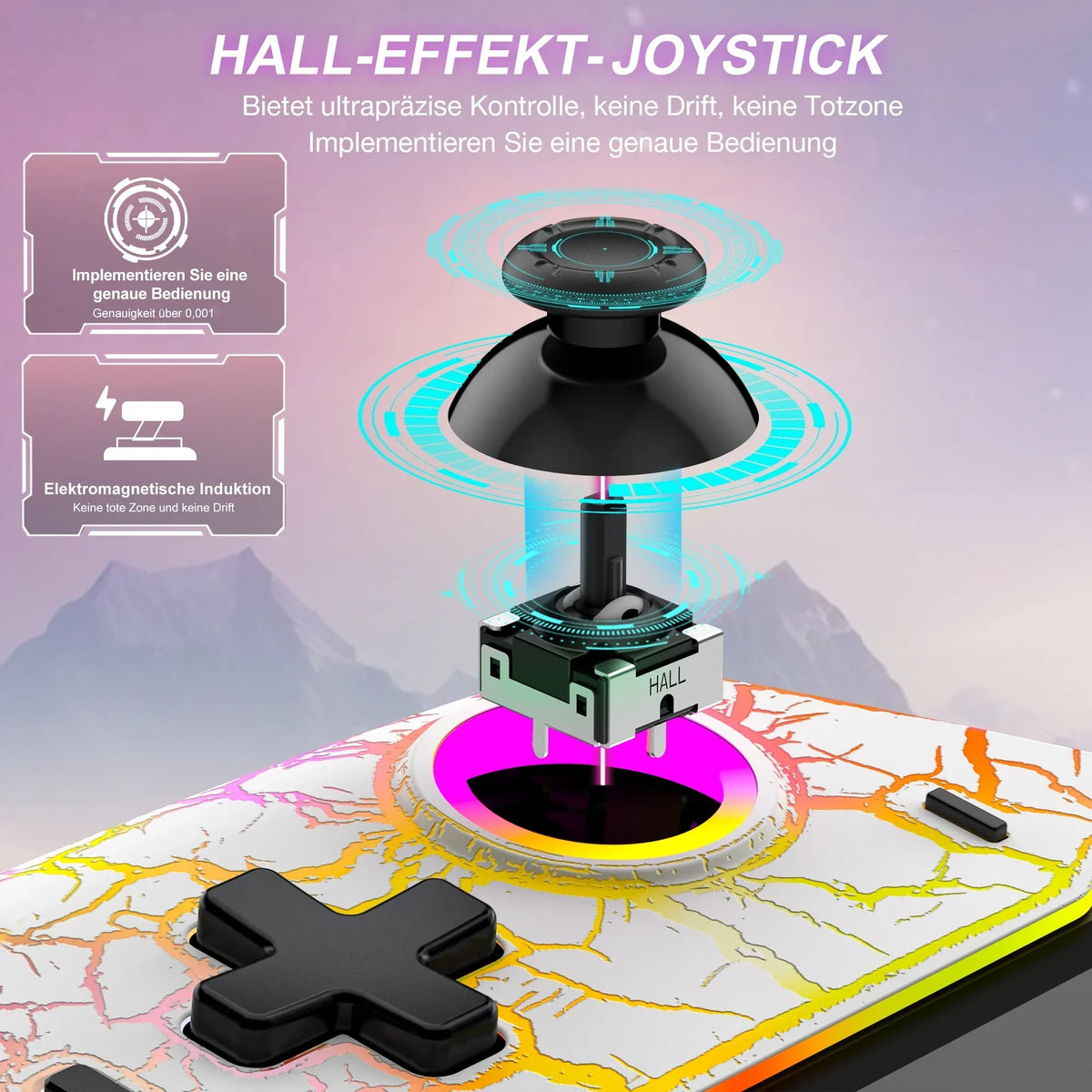 JC302 Switch Controller Wireless Switch Pro Controller Handheld with Hall Effect Sticks Large Handle Controller for Switch/OLED
