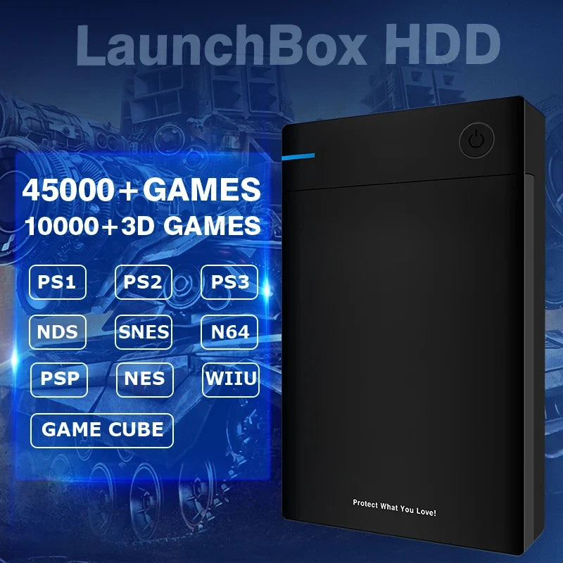 KINHANK 12TB Launchbox HDD for PC, 45000+ Games, PS2/PS3 Emulators