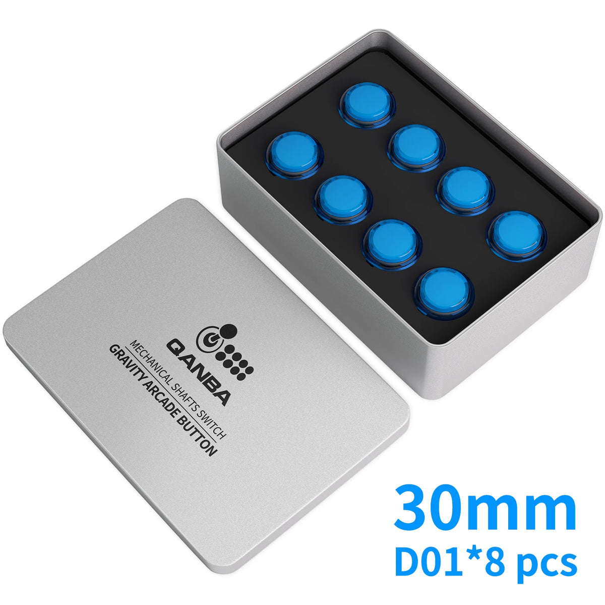 QANBA Gravity KS Arcade Buttons Mechanical Shafts Silent Pushbutton 30mm 24mm Snap-In Arcade Sticks DIY Parts (Boxed）