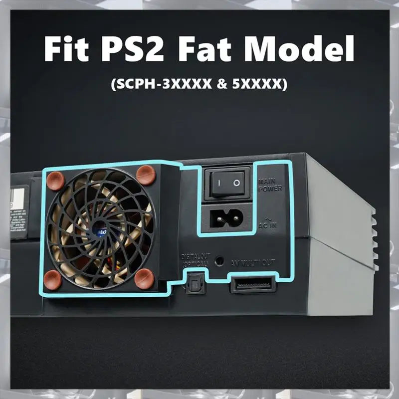 PS2 Fat Silent Cooling Fan Upgrade Kit with Noctua Fan Bracket