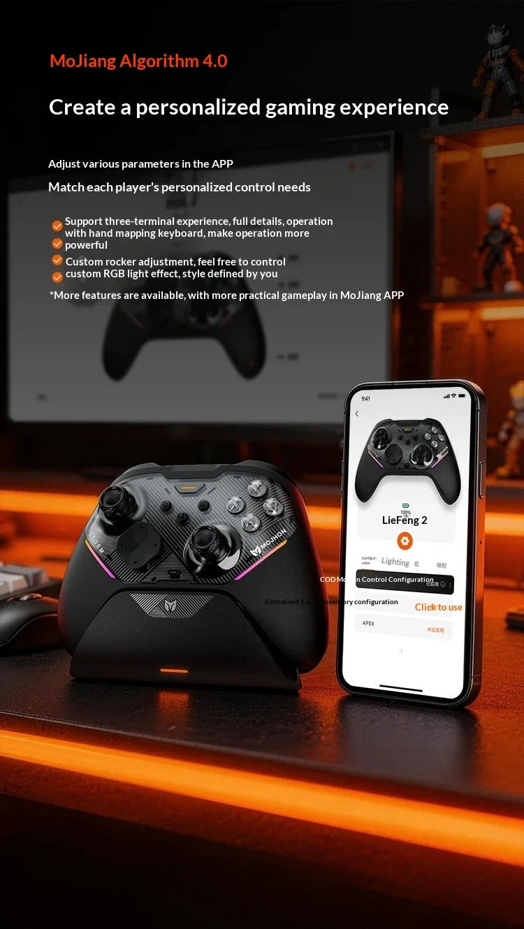 MOJHON Gale2 Gamepads Wireless Three Mods Dual-mode Hall Trigger Game Handles 1KHZ Sensory Rate Of Return PC Accessories Gifts