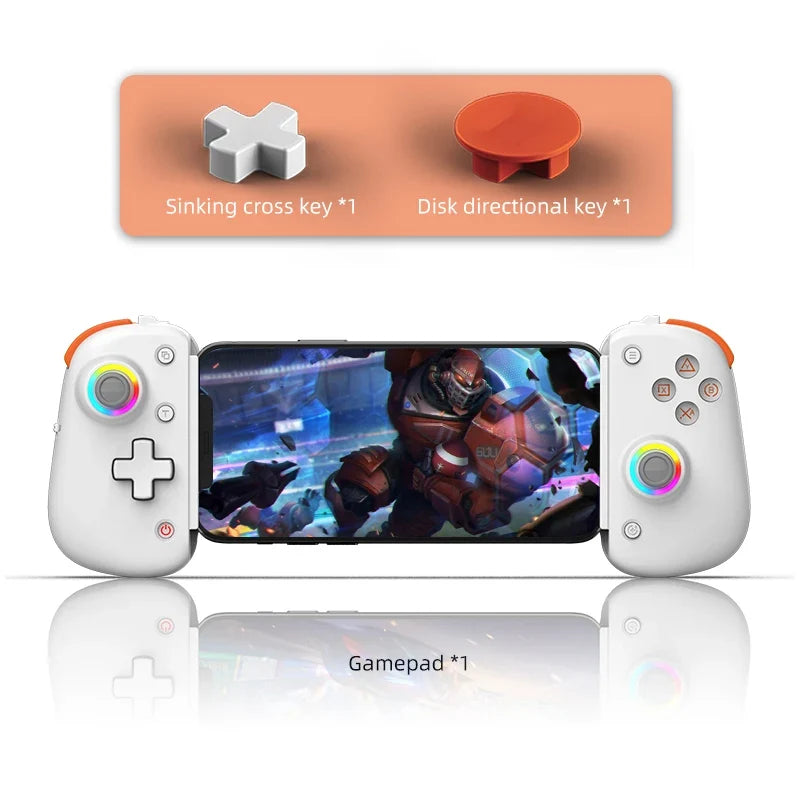 D8Pro RGB Mobile Gamepad, Hall Joystick for Android iOS PS4 PC