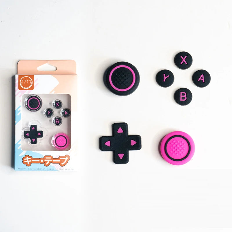 Silicone Soft D-pad Cross Direction Button ABXY Key Sticker Skin Case For Switch Lite Thumb Stick Grip Cap Cover Protector