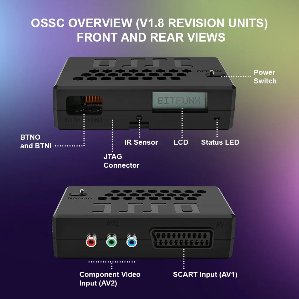 Bitfunx OSSC V1.8 Open Source Scan Converter HDMI Adapter