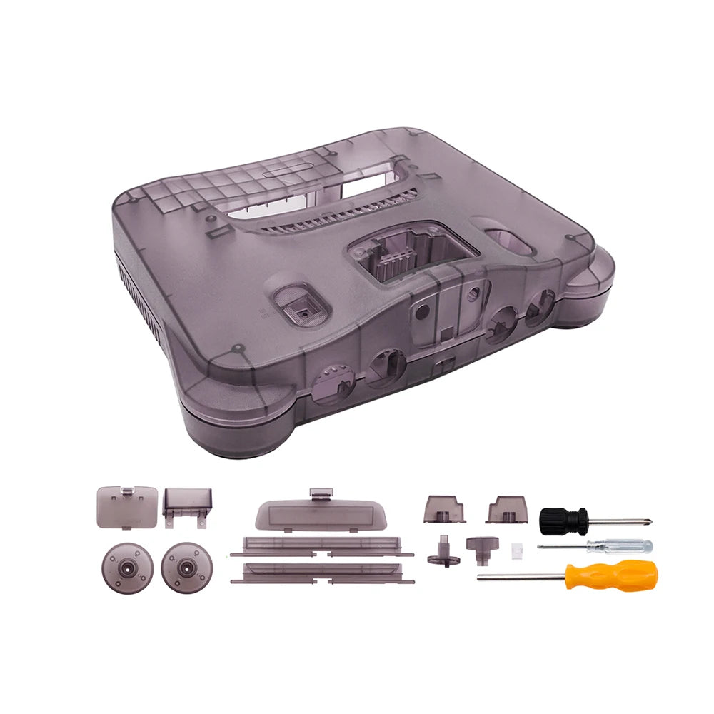Plastic Shell for N64 Console, Translucent Case for Nintendo 64 Housing, Transparent Game Box Shell
