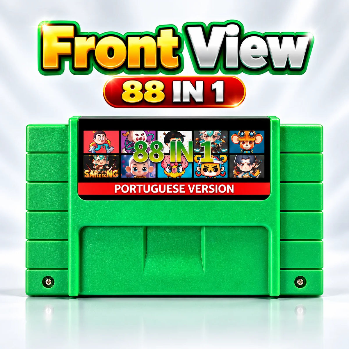 Super 88 In 1 Portuguese Game Cartridge Multi Game Card Green For SNES US NTSC 16 Bit Video Game Console
