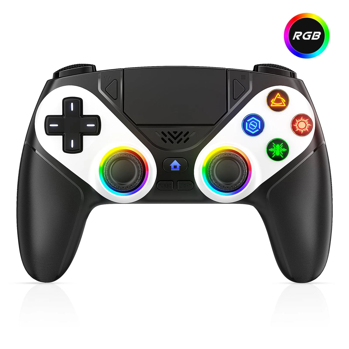 Controller For Playstation 5 PS5/PS5 Pro/Slim/PC,RGB Wireless BT Game Joystick Hall Effect 6 Axis Gyro Dual Shock Turbo Gamepads