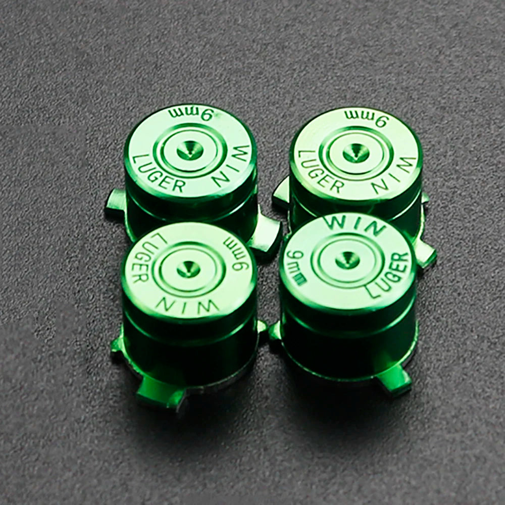 PS4 Thumb Grip Metal Thumb Grips Aluminum Replacement ABXY Bullet Buttons Thumbsticks Chrome D-pad for PS4 SLIM PRO Controller