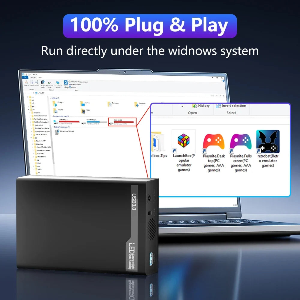 Mix 500G Preloaded Gaming HDD for PC, 38200+ Games
