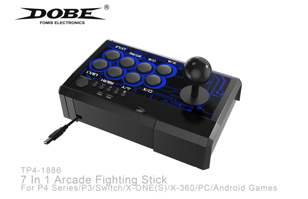 DOBE 7 in 1 USB Arcade Fight Stick for PS3, PS4, Xbox One, PC